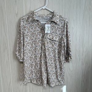 Emily Daniels Ladies 3/4 Sleeve Multi Top Size Large NWT